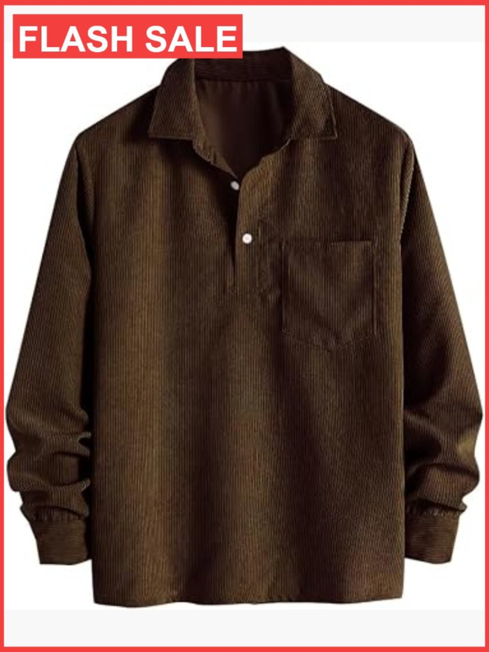 Men's Corduroy Shirt Long Sleeve Button Down Casual